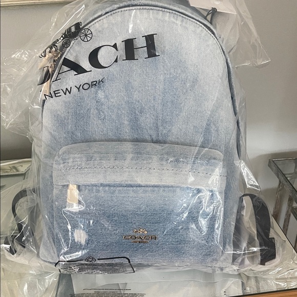 Coach Loved Denim Small Backpack NWT - Picture 3 of 5